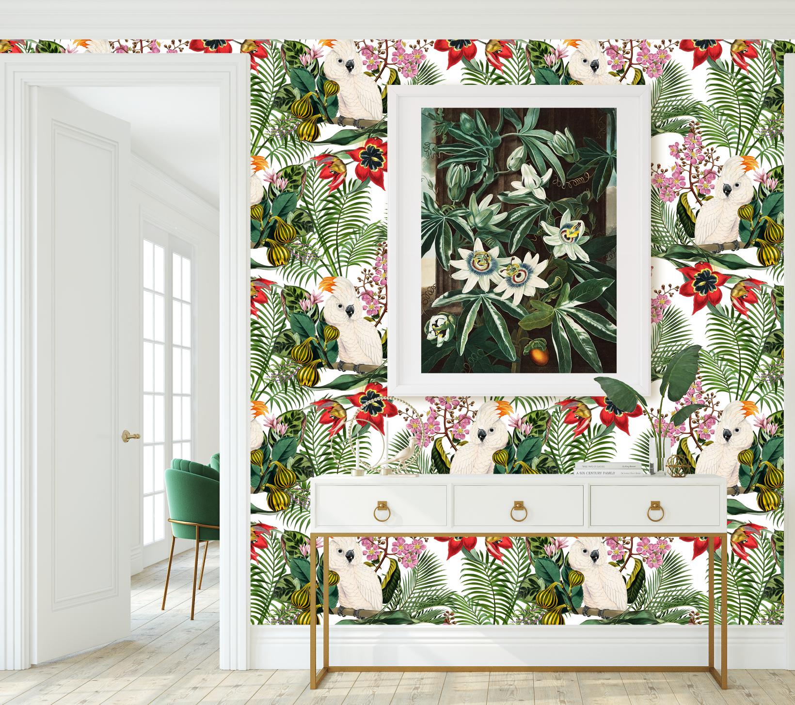 Botanical Tropical Wildlife Wallpaper