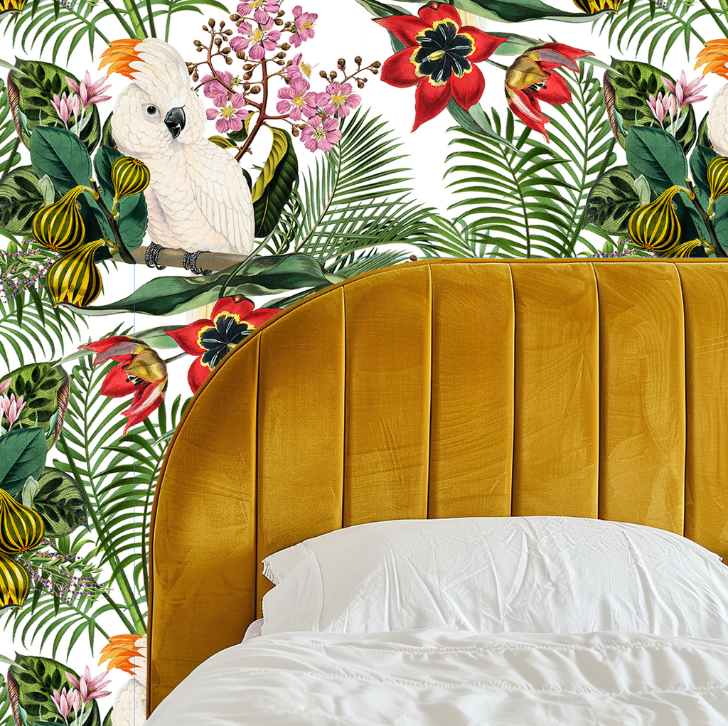 Botanical Tropical Wildlife Wallpaper