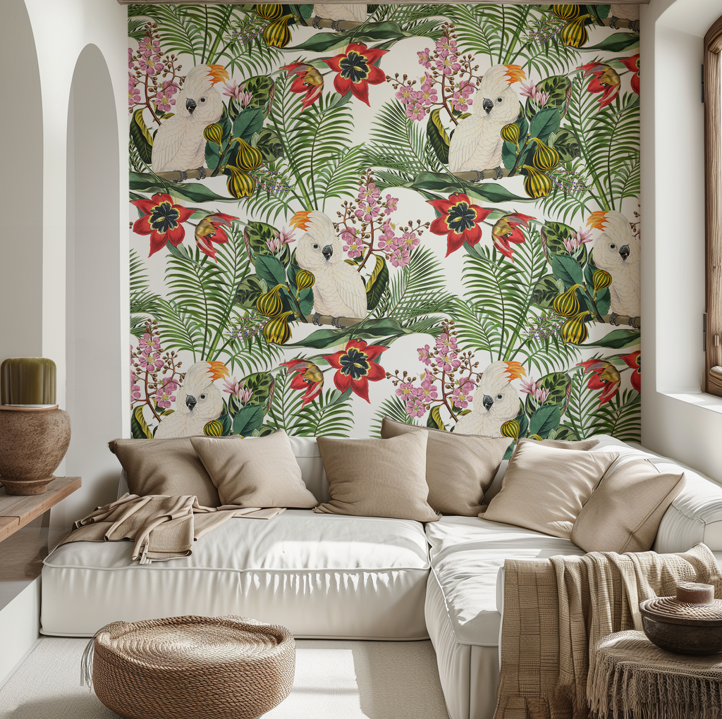 Botanical Tropical Wildlife Wallpaper