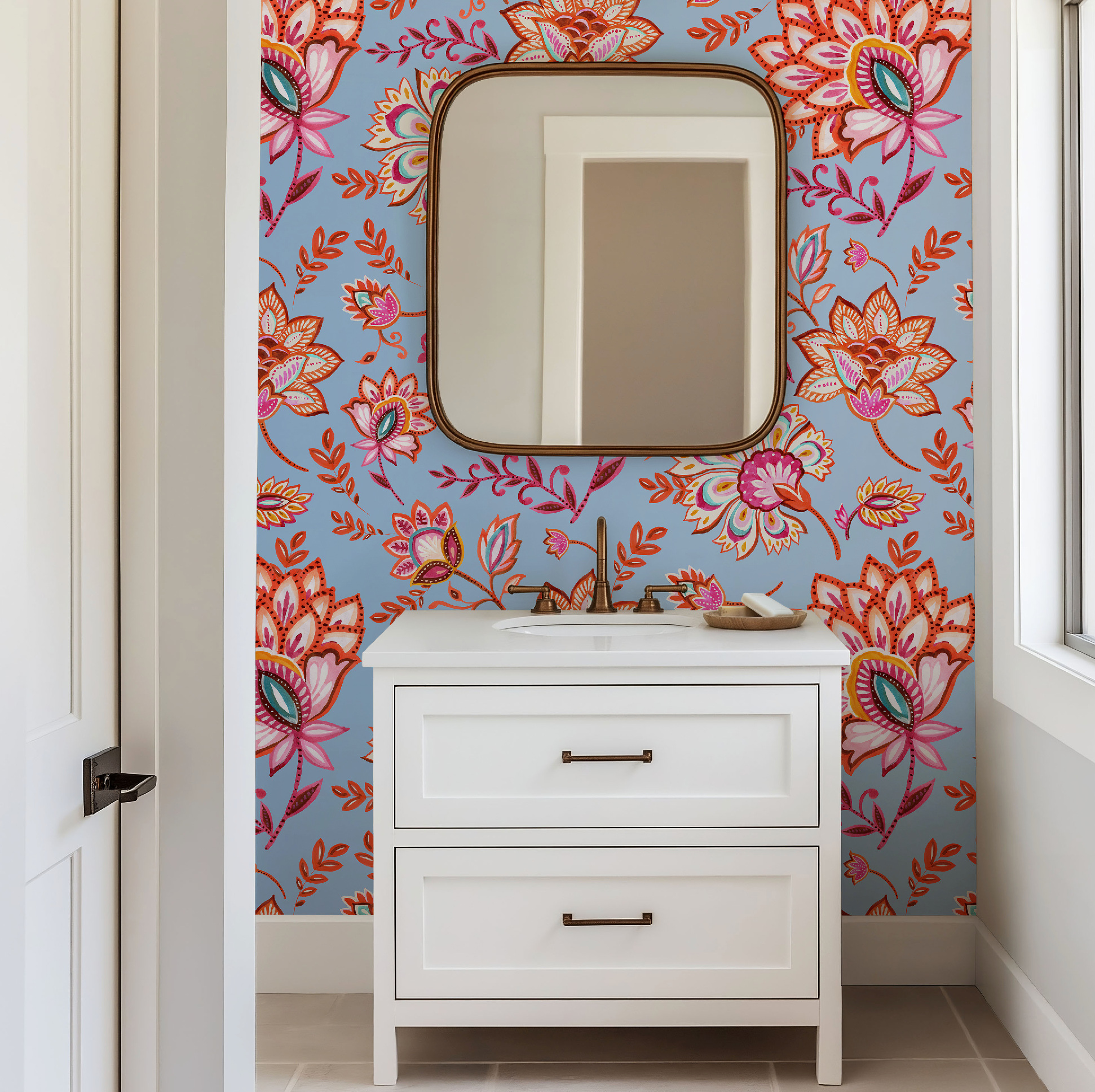 Bohemian Whimsy / Blue Wallpaper