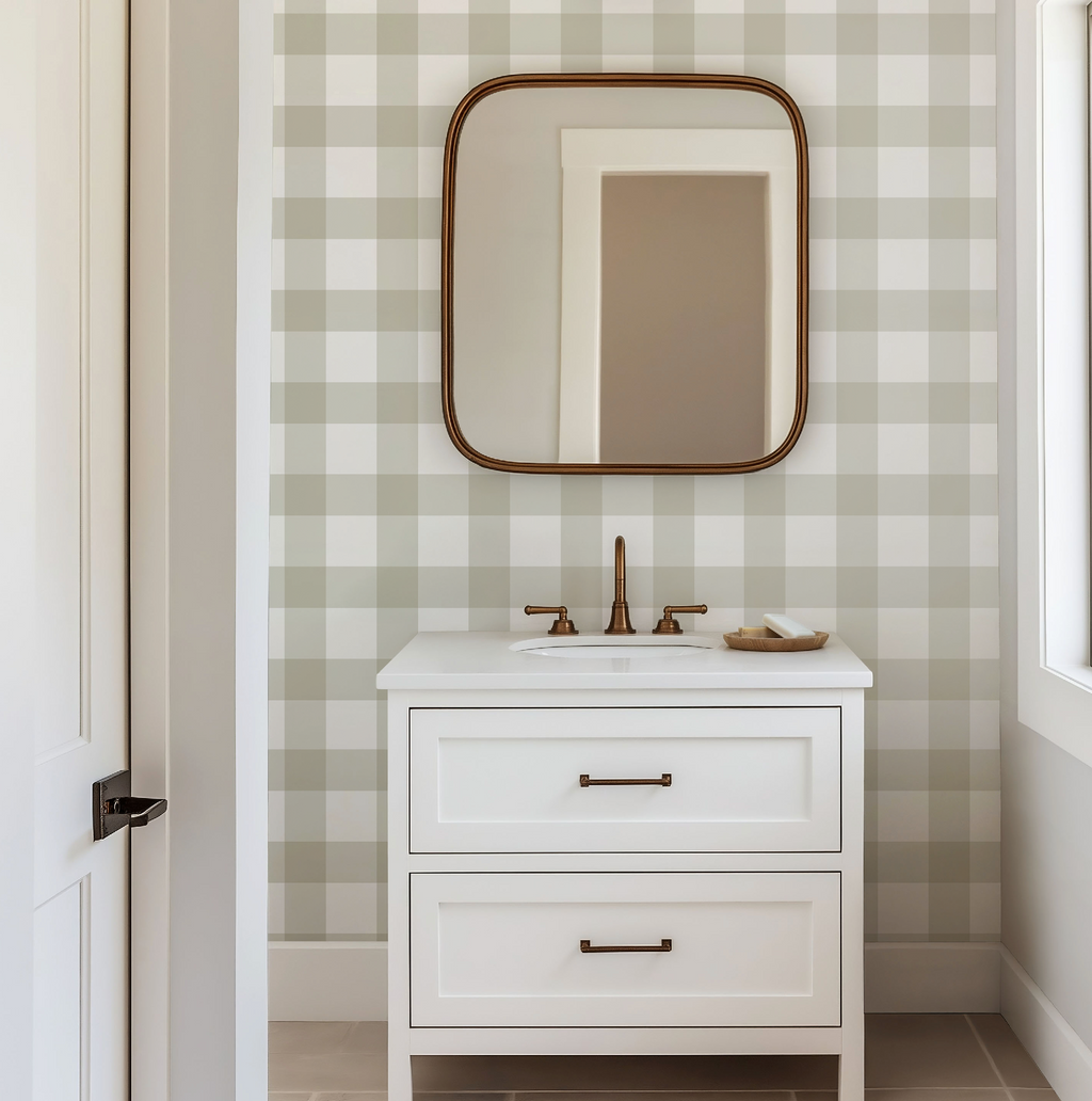 Ivory Plaid Gingham Wallpaper - Image 3 by RebelMod
