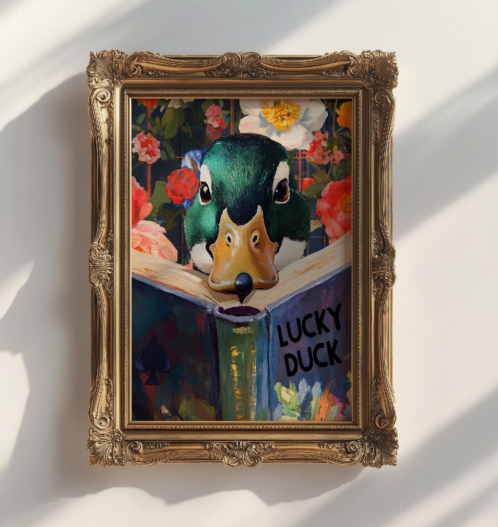 Mallard Duck Lucky Duck Art Print Whimsical Home Wall Decor - Image 2 by RebelMod