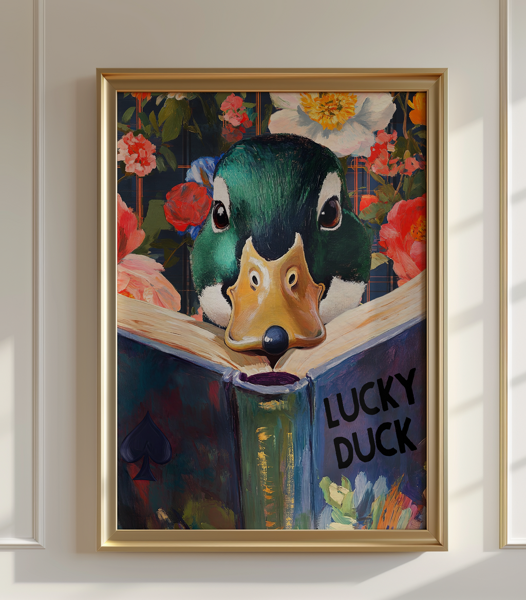 Mallard Duck Lucky Duck Art Print Whimsical Home Wall Decor - Image 10 by RebelMod