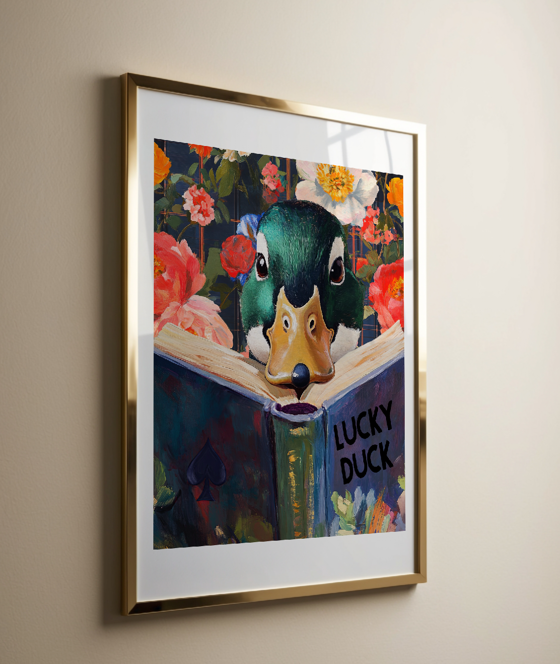 Mallard Duck Lucky Duck Art Print Whimsical Home Wall Decor