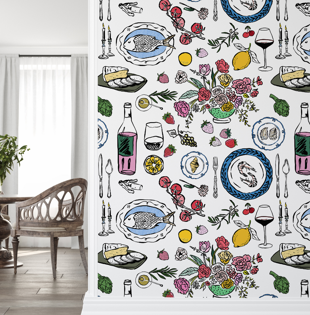 Sunday Dinner Tablescape Wallpaper by RebelMod