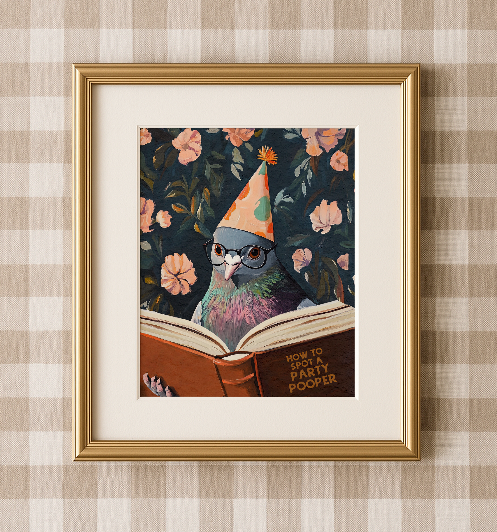 Funny Pigeon Reading Book Art Print Humorous Wall Decor - Image 3 by RebelMod