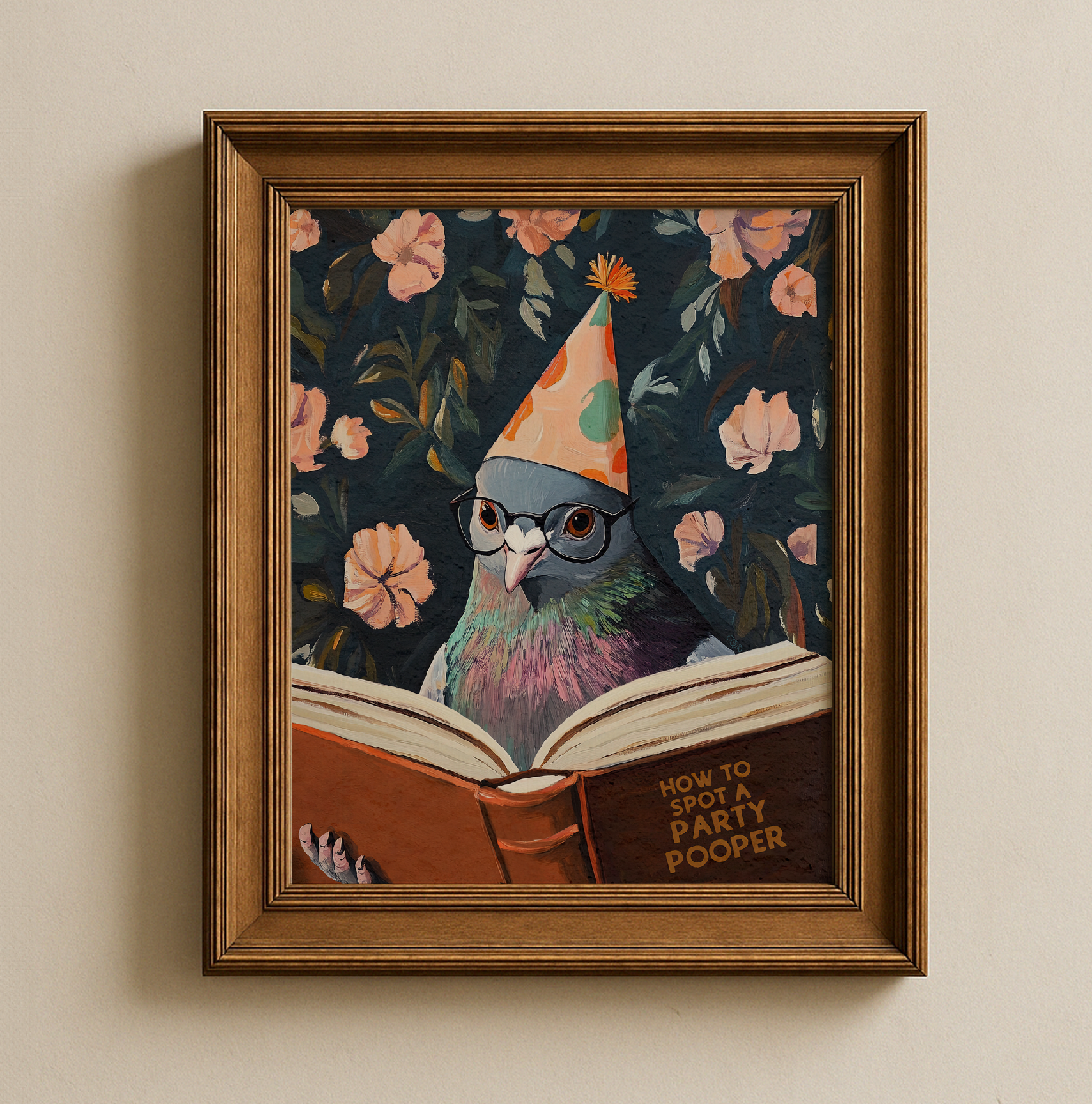 Funny Pigeon Reading Book Art Print Humorous Wall Decor - Image 4 by RebelMod