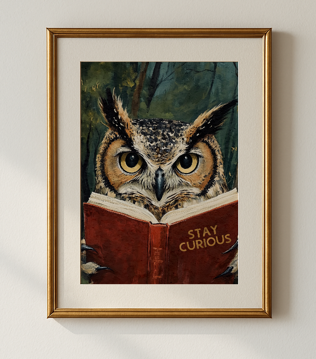Stay Curious Owl Reading Art Print Book Lovers Wall Decor - Image 5 by RebelMod