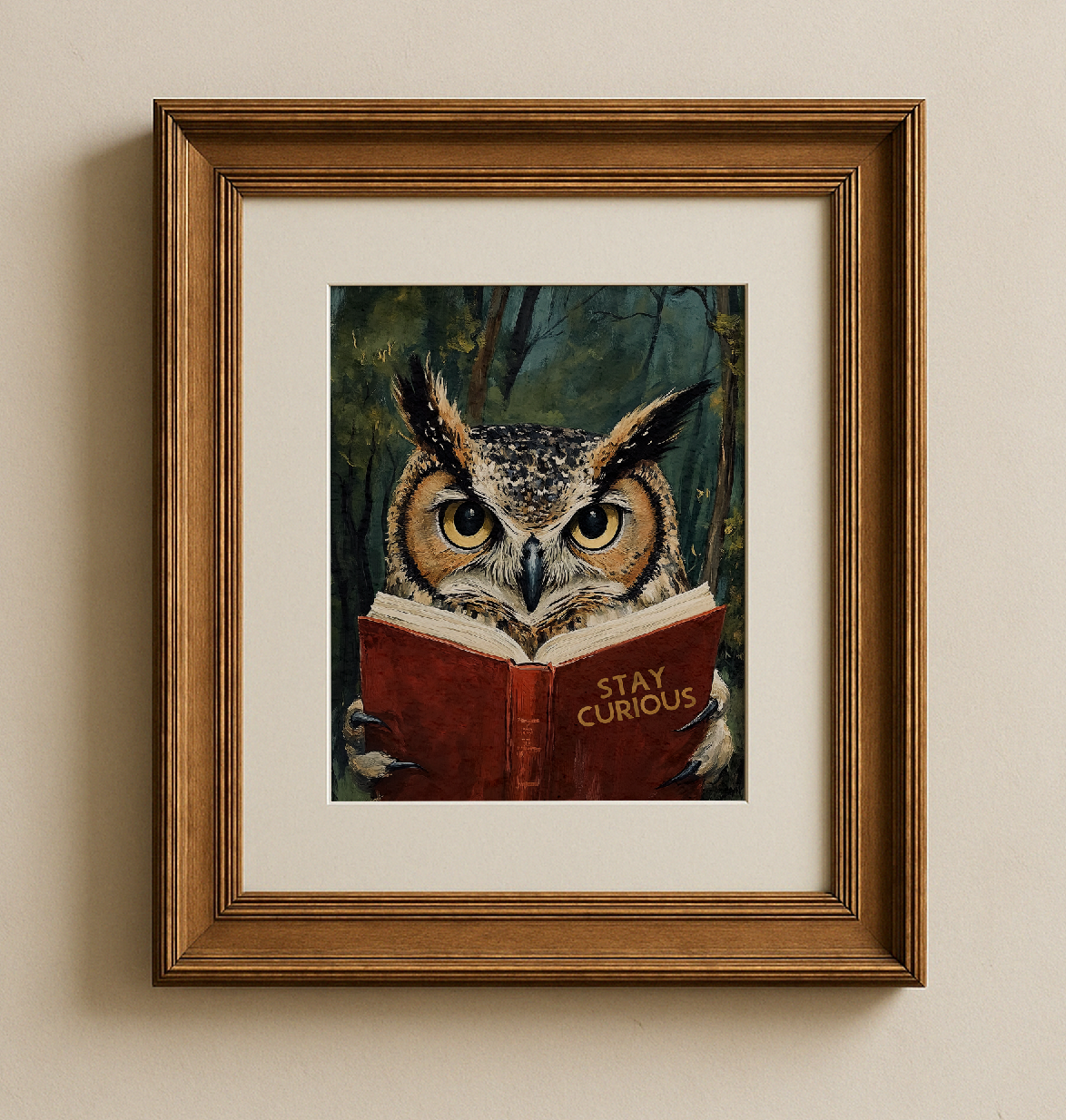 Stay Curious Owl Reading Art Print Book Lovers Wall Decor - Image 6 by RebelMod