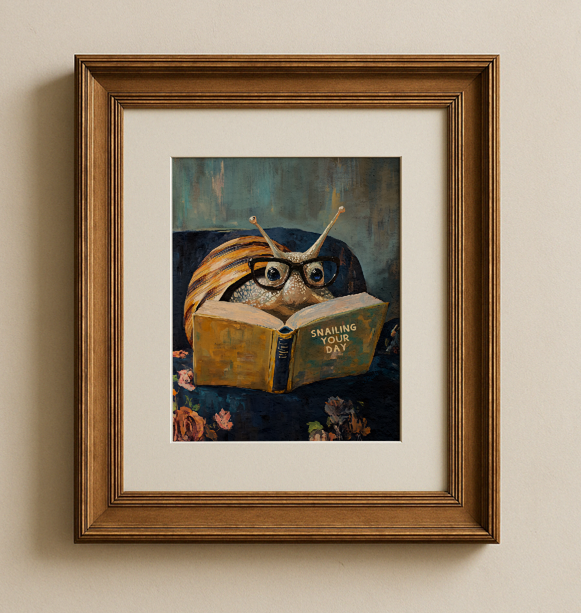 Snail Reading Snail The Day Book Art Print Cute Wall Decor - Image 5 by RebelMod