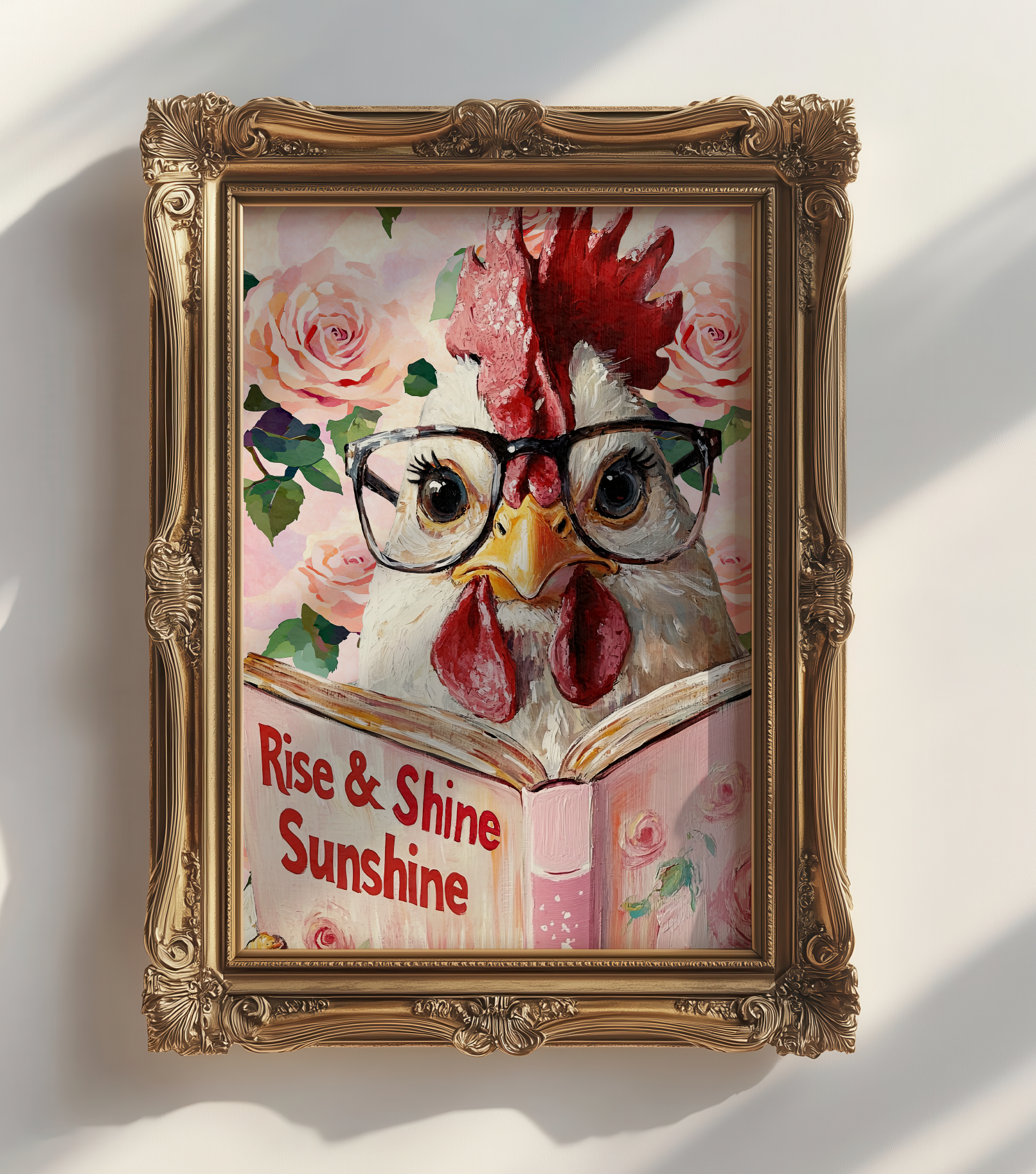 Rise and Shine Sunshine Hen Reading Wall Art Farmhouse Decor Print - Image 8 by RebelMod