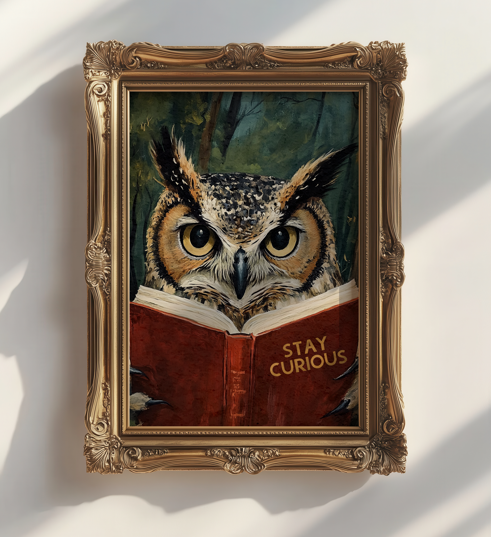 Stay Curious Owl Reading Art Print Book Lovers Wall Decor - Image 8 by RebelMod