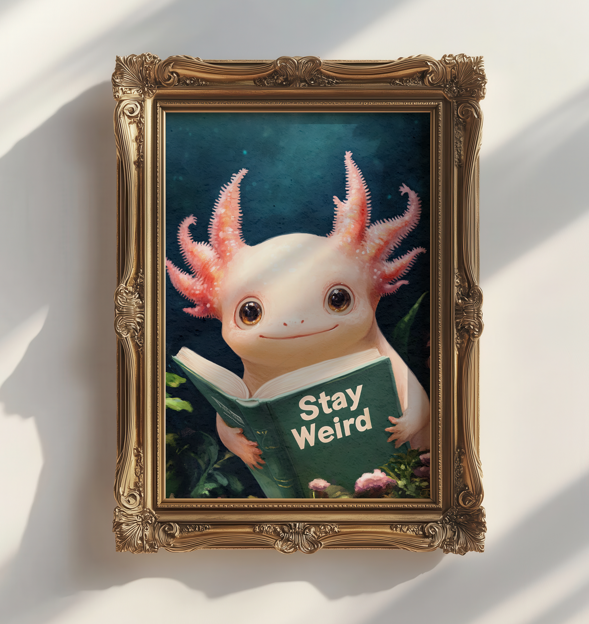 Axolotl Reading Stay Weird Book Print Cute Wall Art - Image 8 by RebelMod