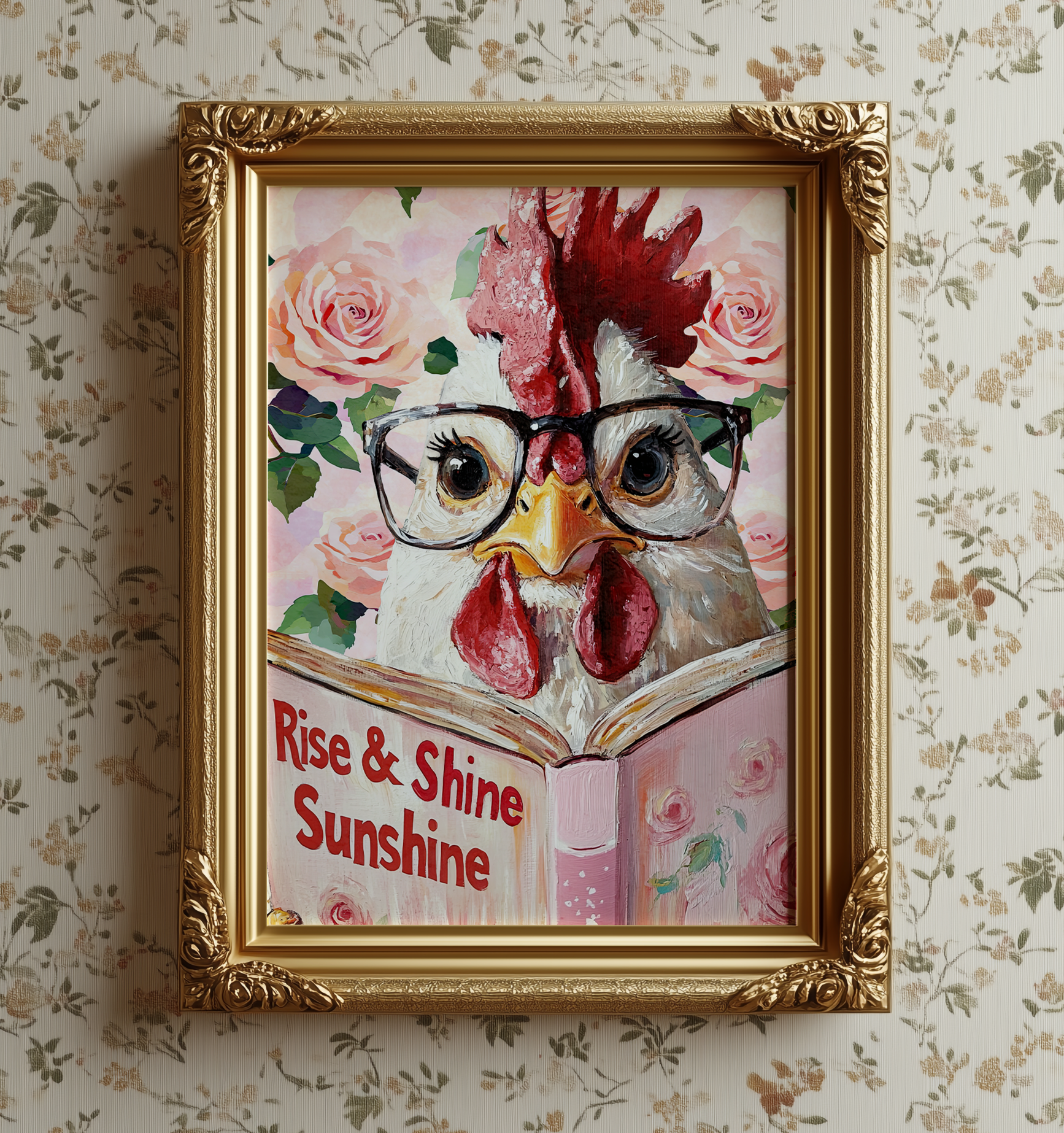 Rise and Shine Sunshine Hen Reading Wall Art Farmhouse Decor Print - Image 9 by RebelMod