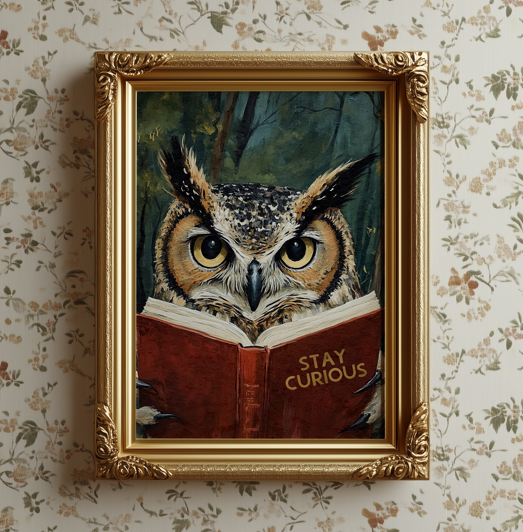 Stay Curious Owl Reading Art Print Book Lovers Wall Decor - Image 9 by RebelMod