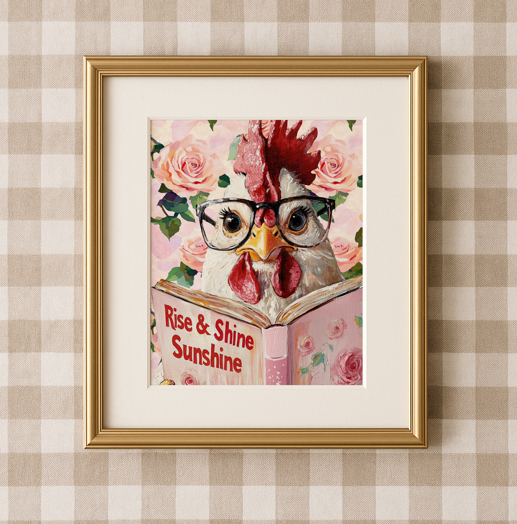 Rise and Shine Sunshine Hen Reading Wall Art Farmhouse Decor Print - Image 2 by RebelMod
