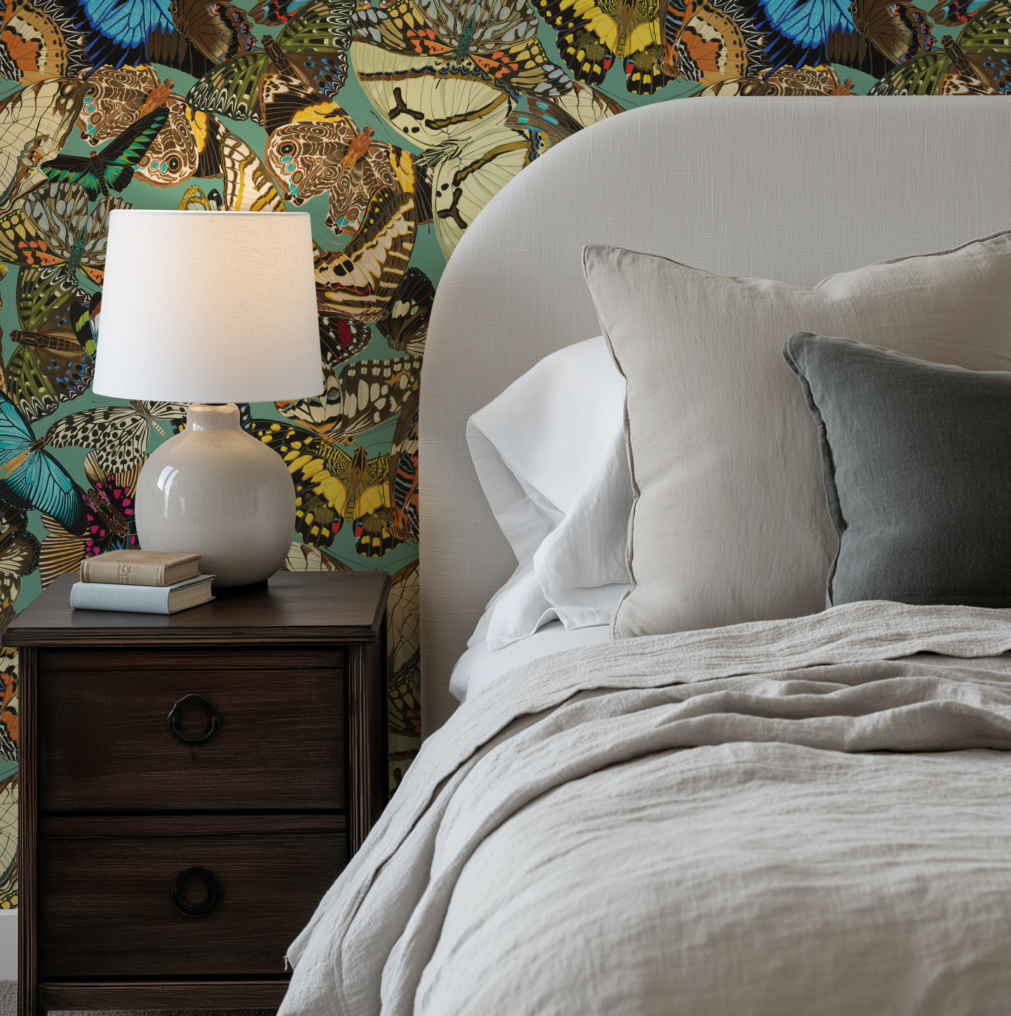 Butterfly Cabinet Teal Wallpaper - Image 4 by RebelMod