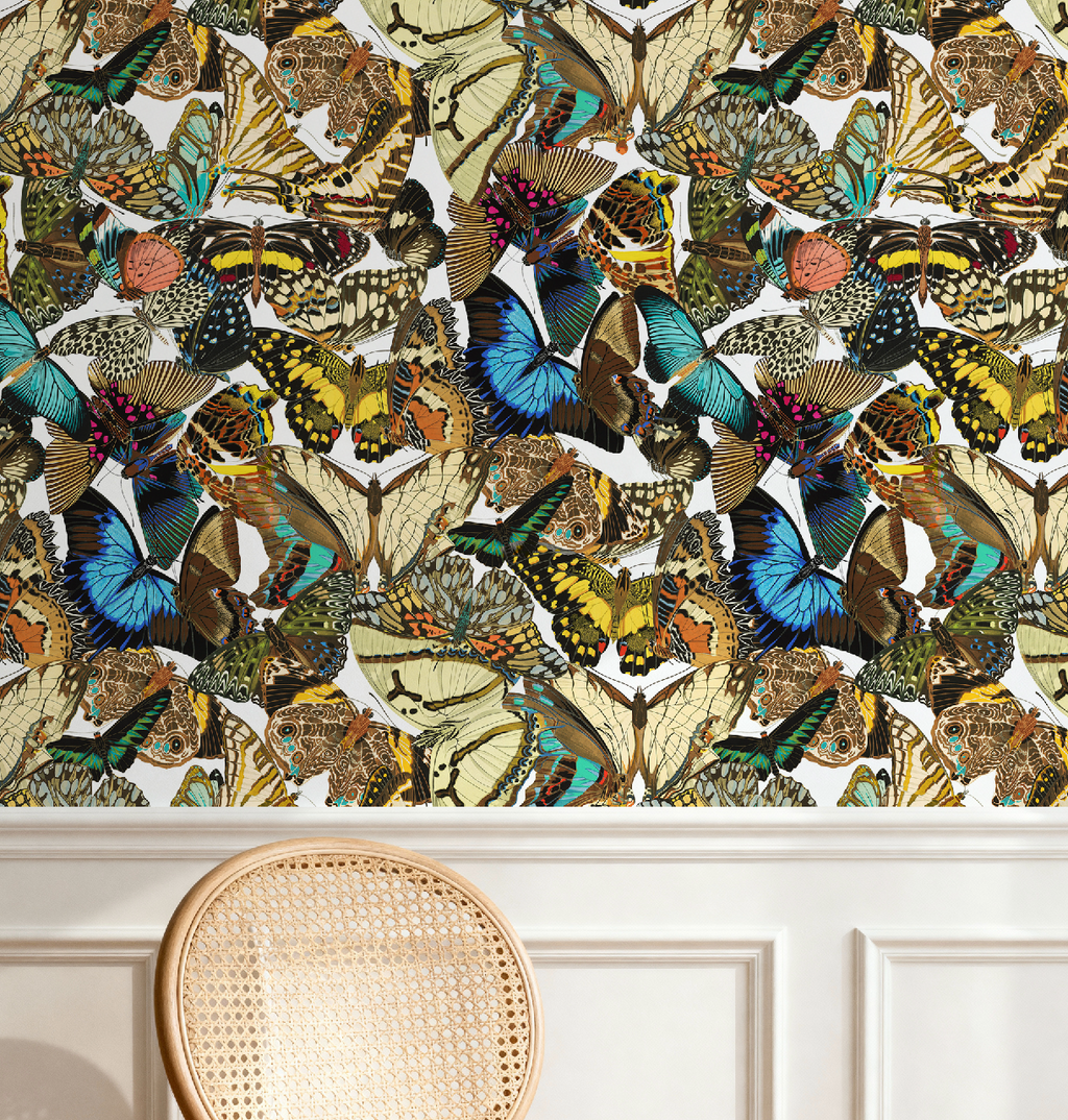 Butterfly Cabinet Wallpaper White - Image 4 by RebelMod