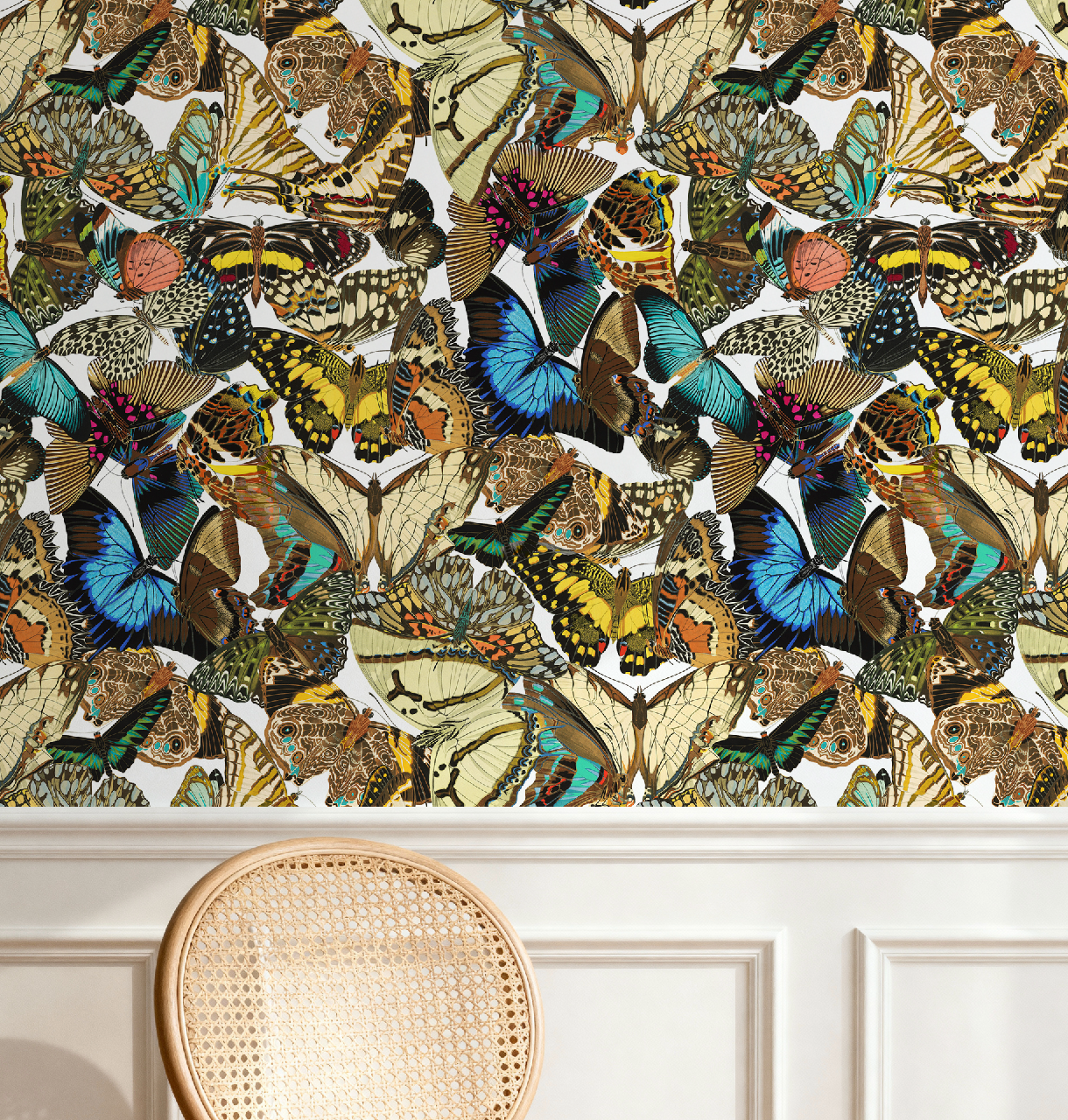 Butterfly Cabinet Wallpaper White - Image 4 by RebelMod