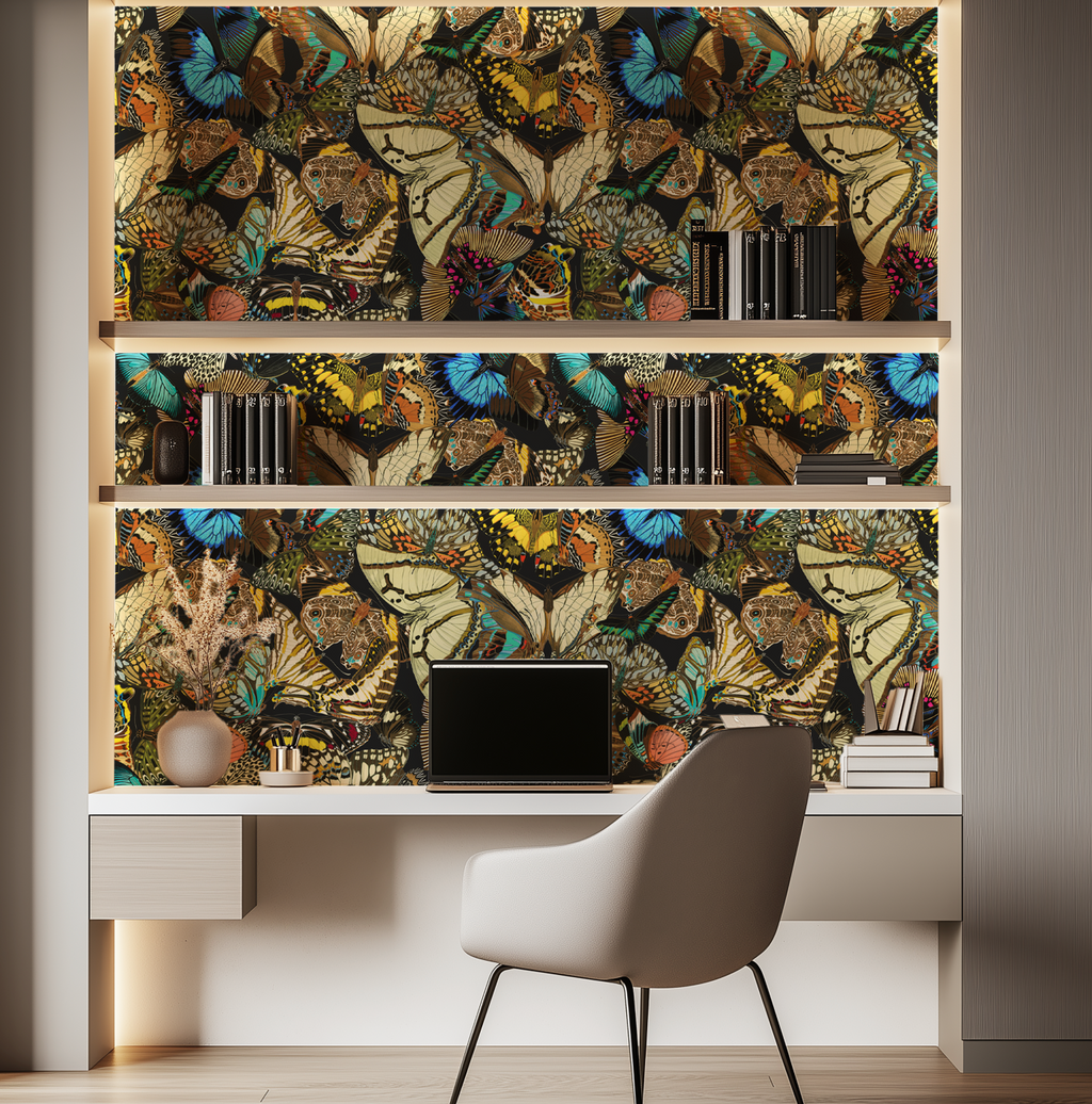Butterfly Cabinet Noir Wallpaper - Image 6 by RebelMod