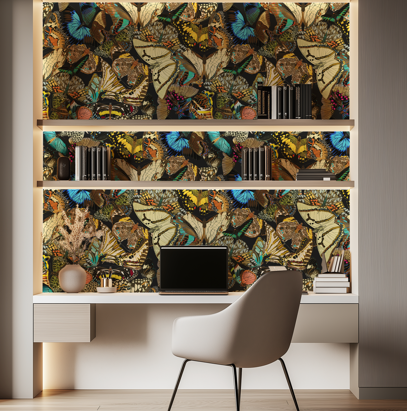 Butterfly Cabinet Noir Wallpaper - Image 6 by RebelMod