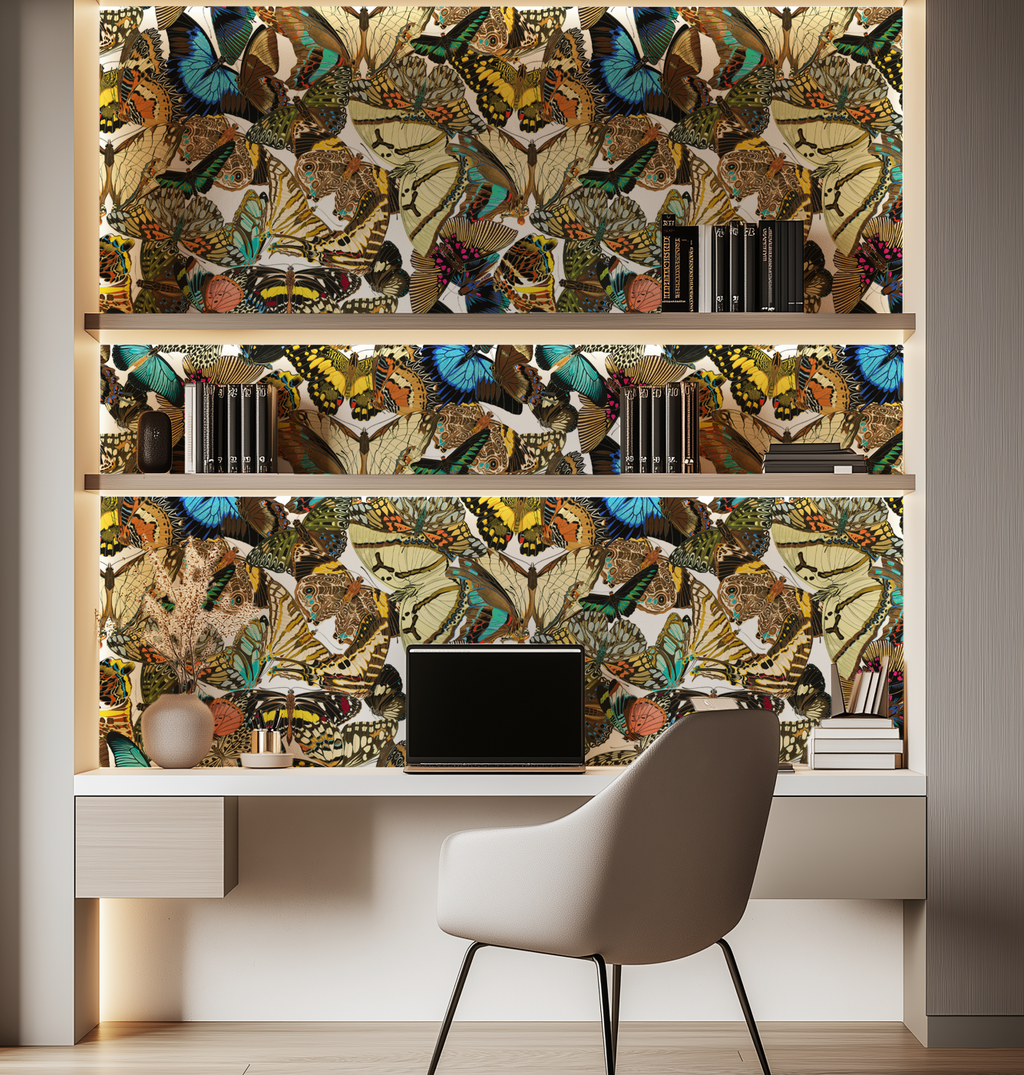 Butterfly Cabinet Wallpaper White - Image 5 by RebelMod