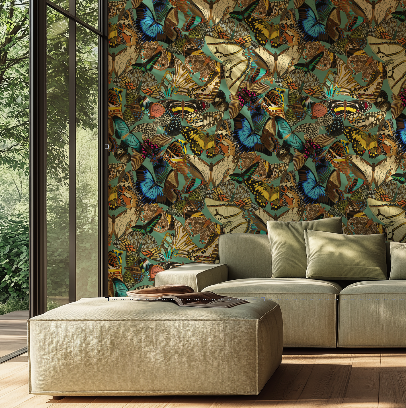 Butterfly Cabinet Teal Wallpaper - Image 7 by RebelMod