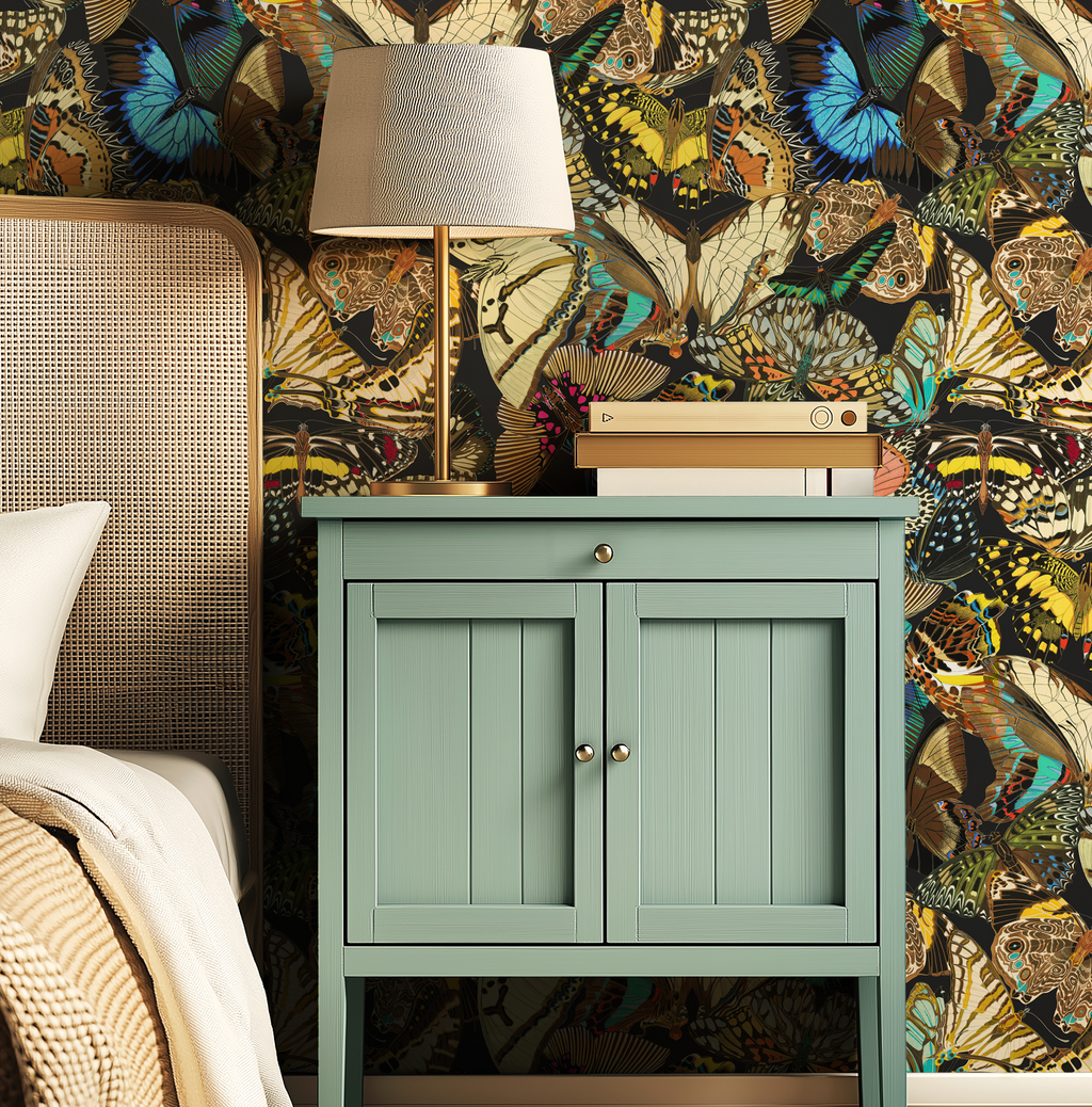 Butterfly Cabinet Noir Wallpaper by RebelMod