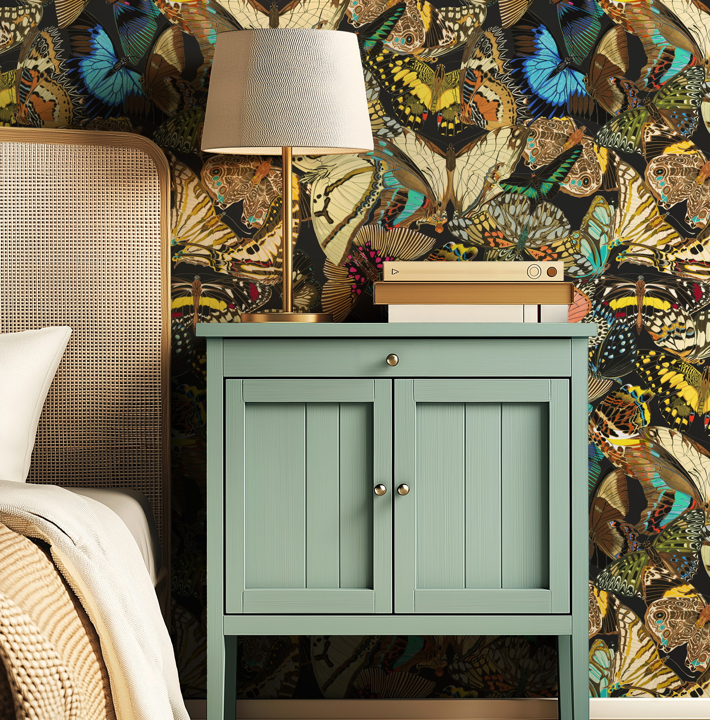 Butterfly Cabinet Noir Wallpaper by RebelMod