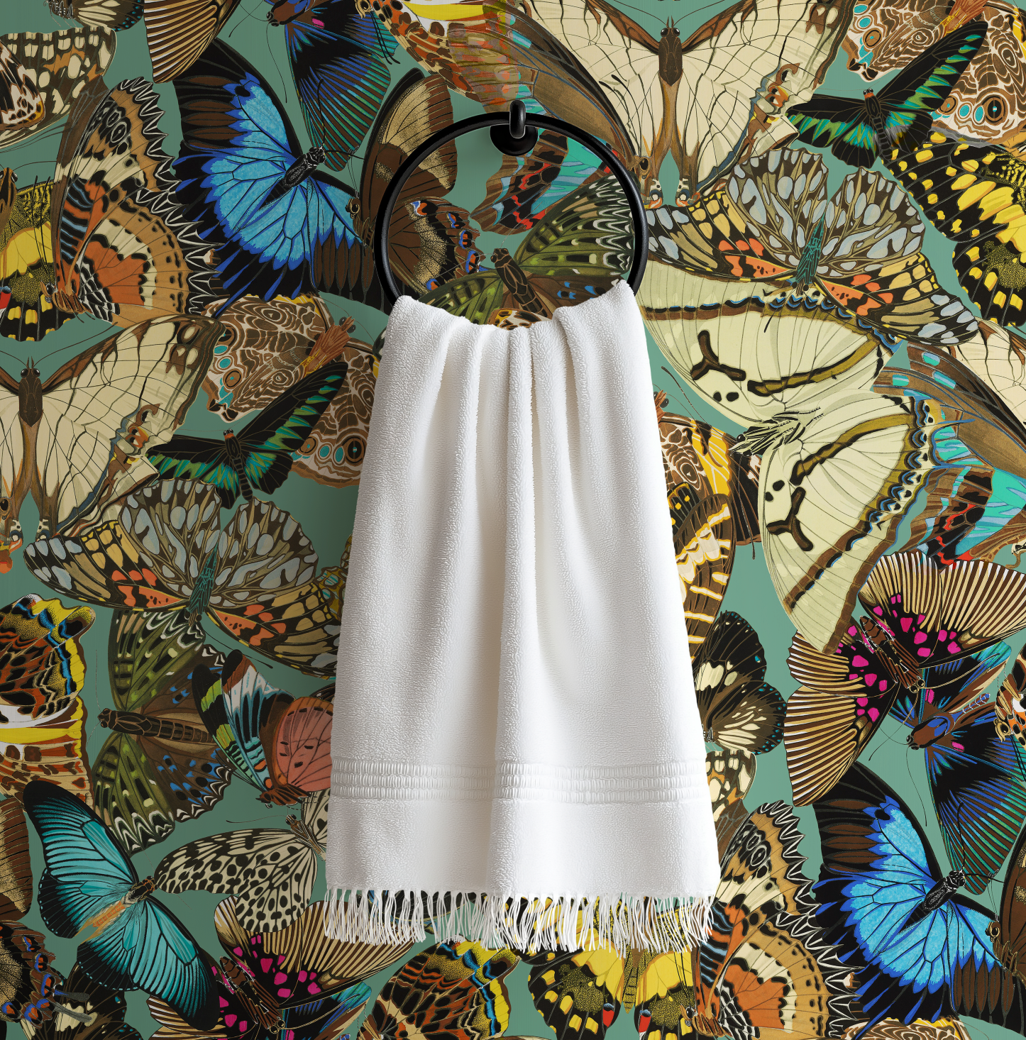 Butterfly Cabinet Teal Wallpaper - Image 9 by RebelMod