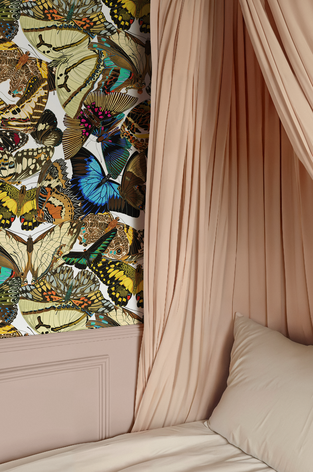 Butterfly Cabinet Wallpaper White by RebelMod