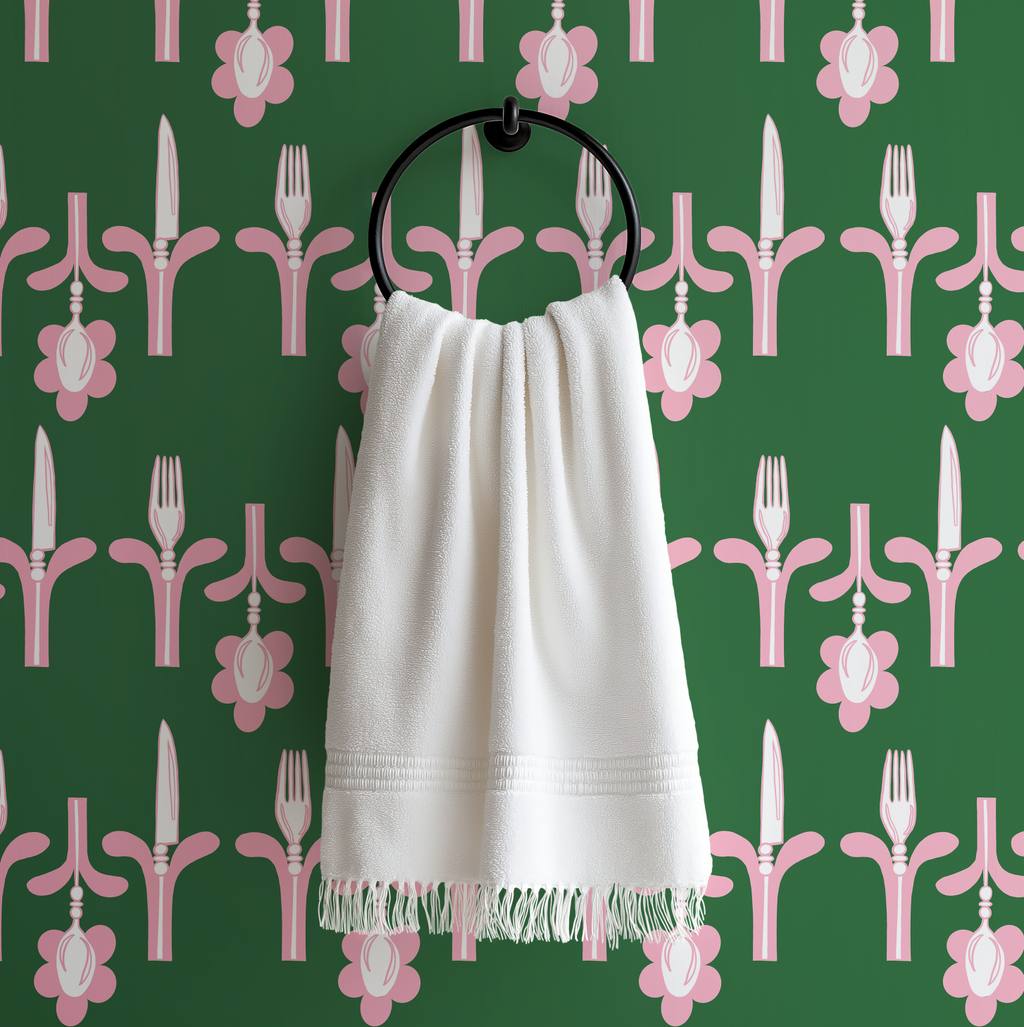 Dinner Party Green & Pink Wallpaper - Image 5 by RebelMod