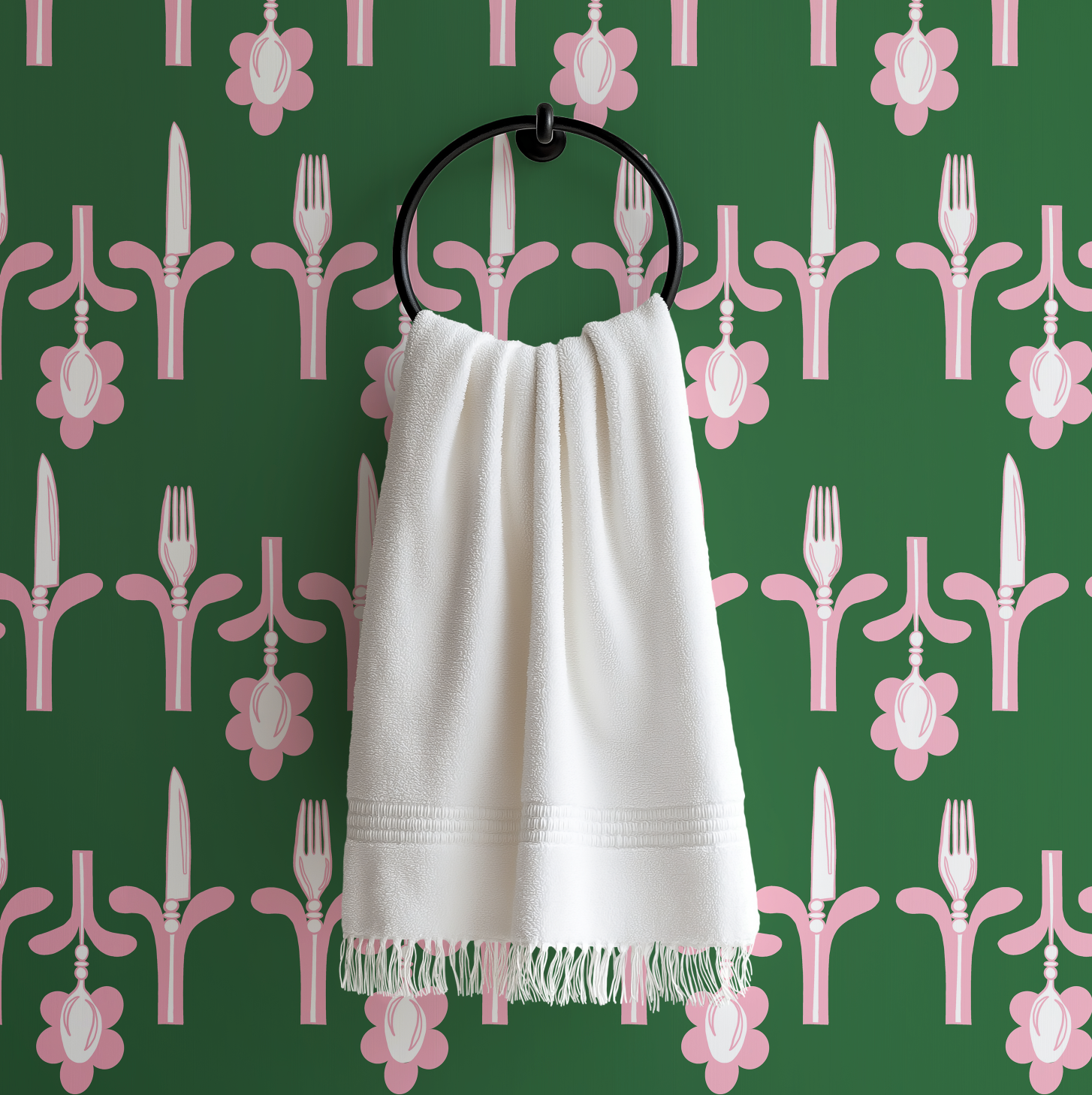 Dinner Party Green & Pink Wallpaper - Image 5 by RebelMod