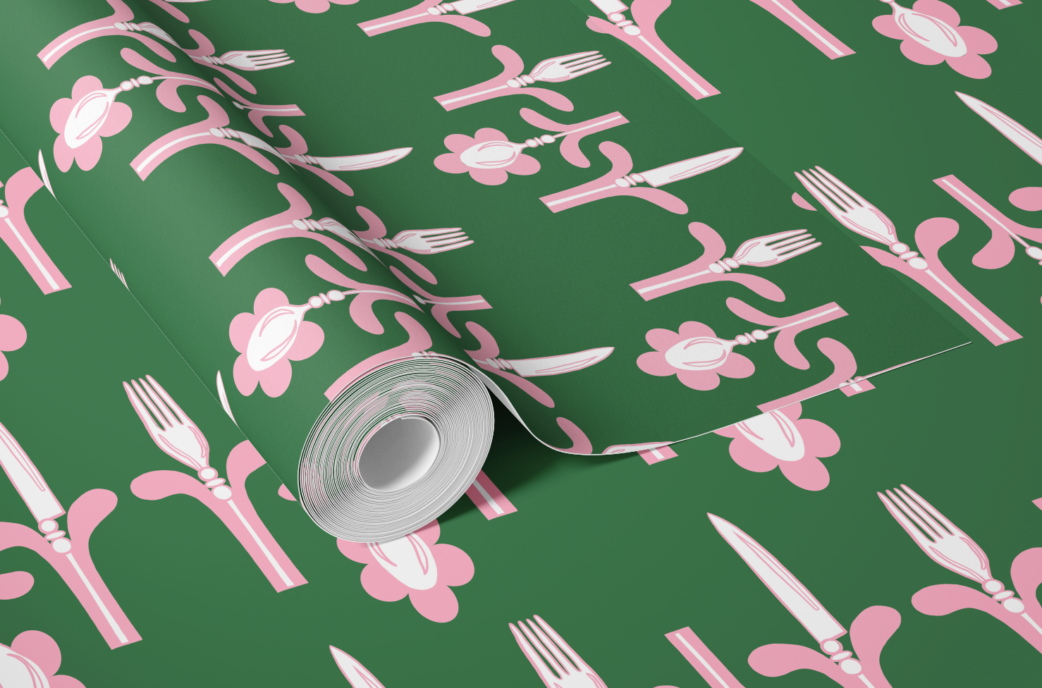 Dinner Party Green & Pink Wallpaper - Image 7 by RebelMod