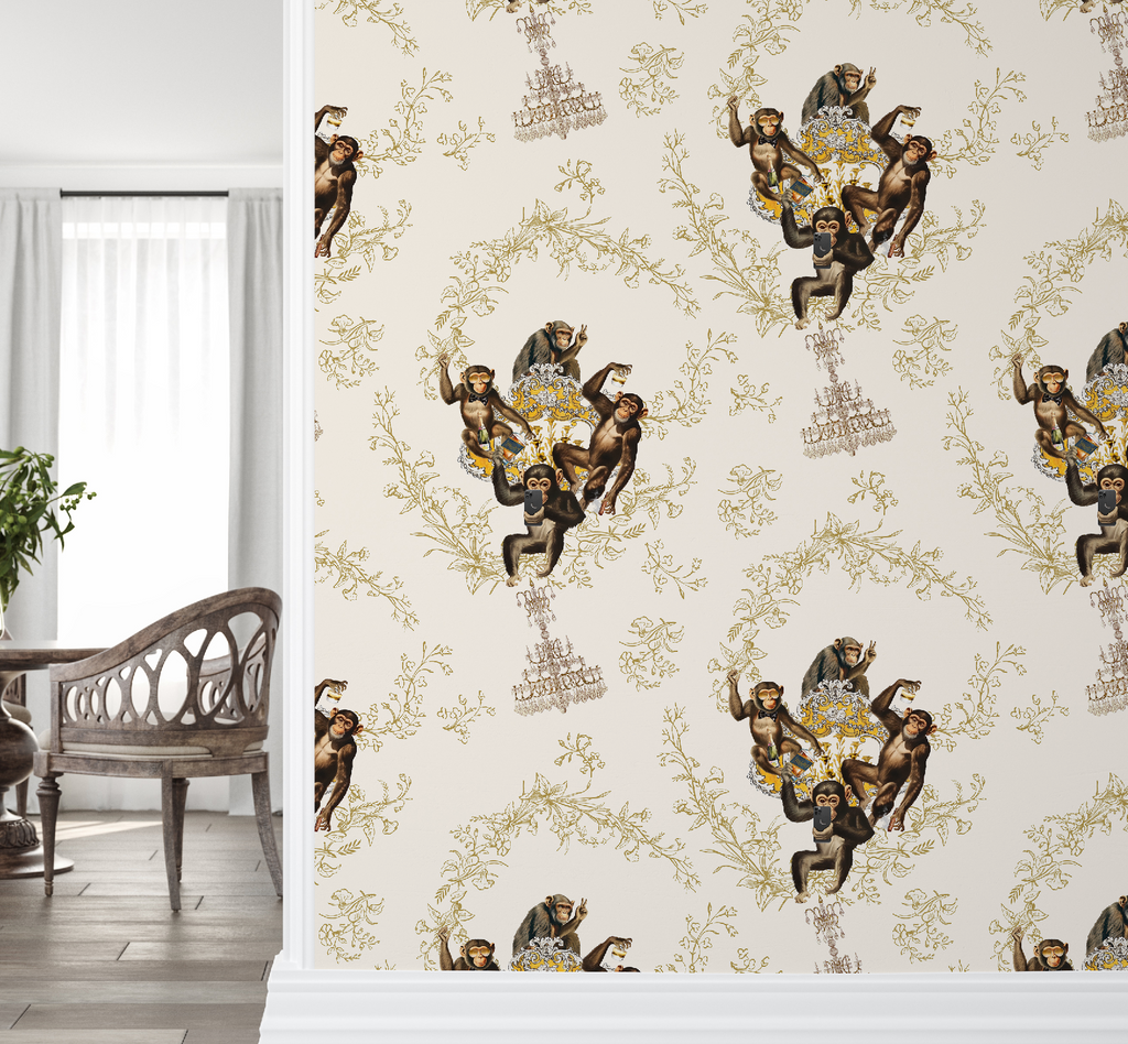 Monkey Business Ivory Wallpaper - Image 3 by RebelMod