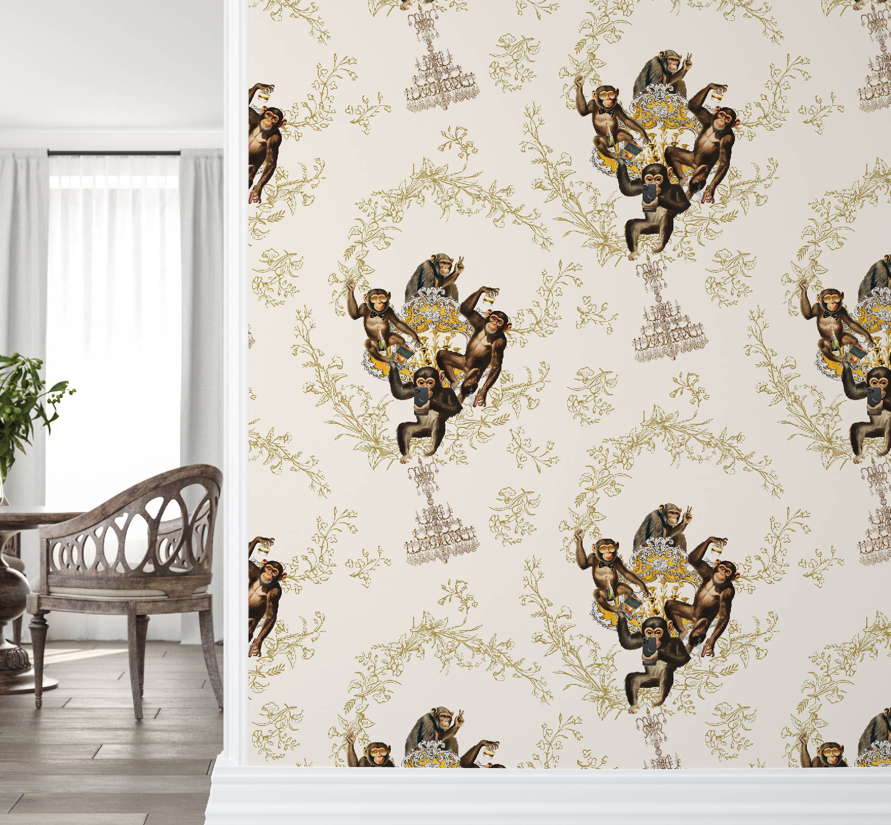 Monkey Business Ivory Wallpaper - Image 3 by RebelMod