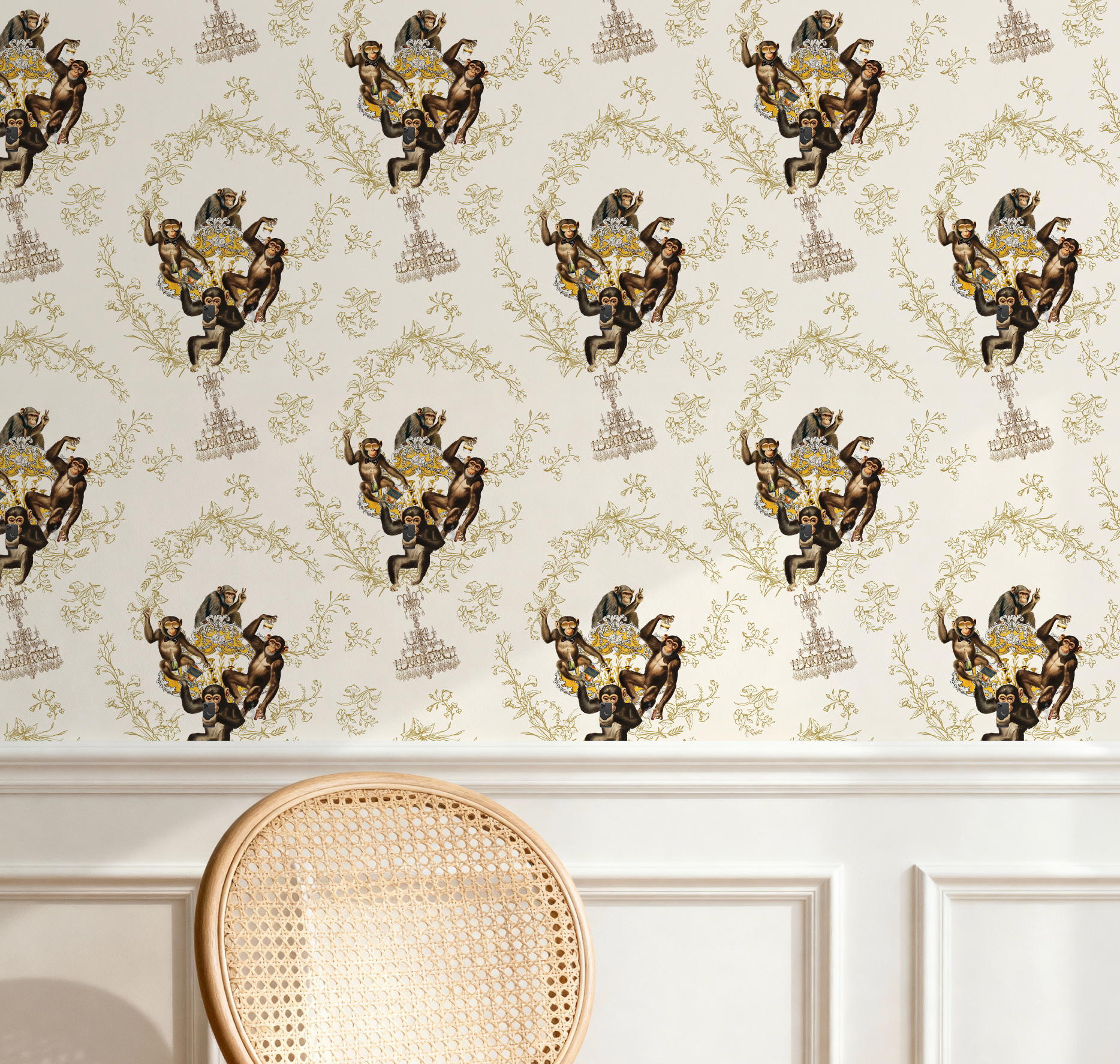 Monkey Business Ivory Wallpaper - Image 4 by RebelMod
