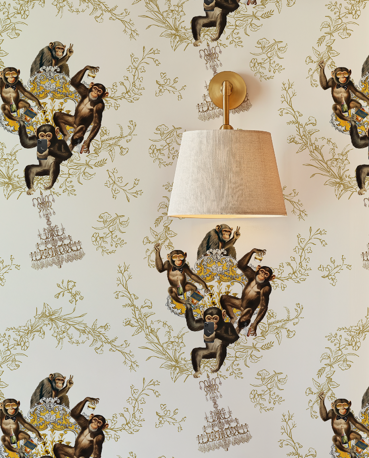 Monkey Business Ivory Wallpaper by RebelMod
