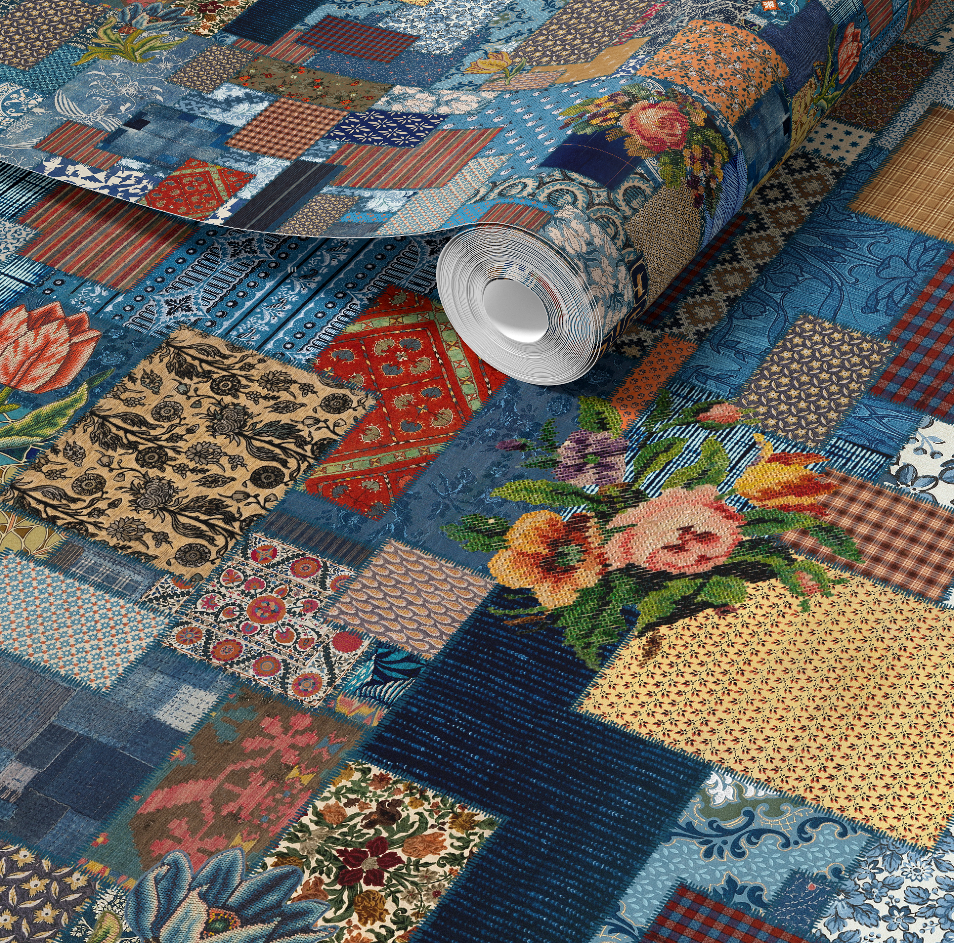 Boho Vintage Patchwork Wallpaper - Image 4 by RebelMod