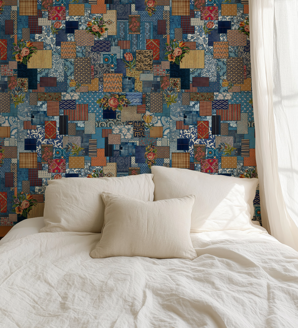 Boho Vintage Patchwork Wallpaper - Image 10 by RebelMod