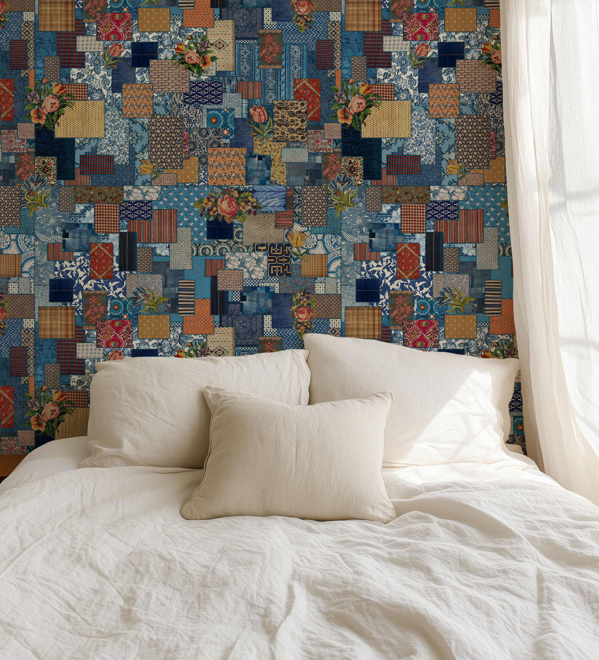 Boho Vintage Patchwork Wallpaper - Image 10 by RebelMod