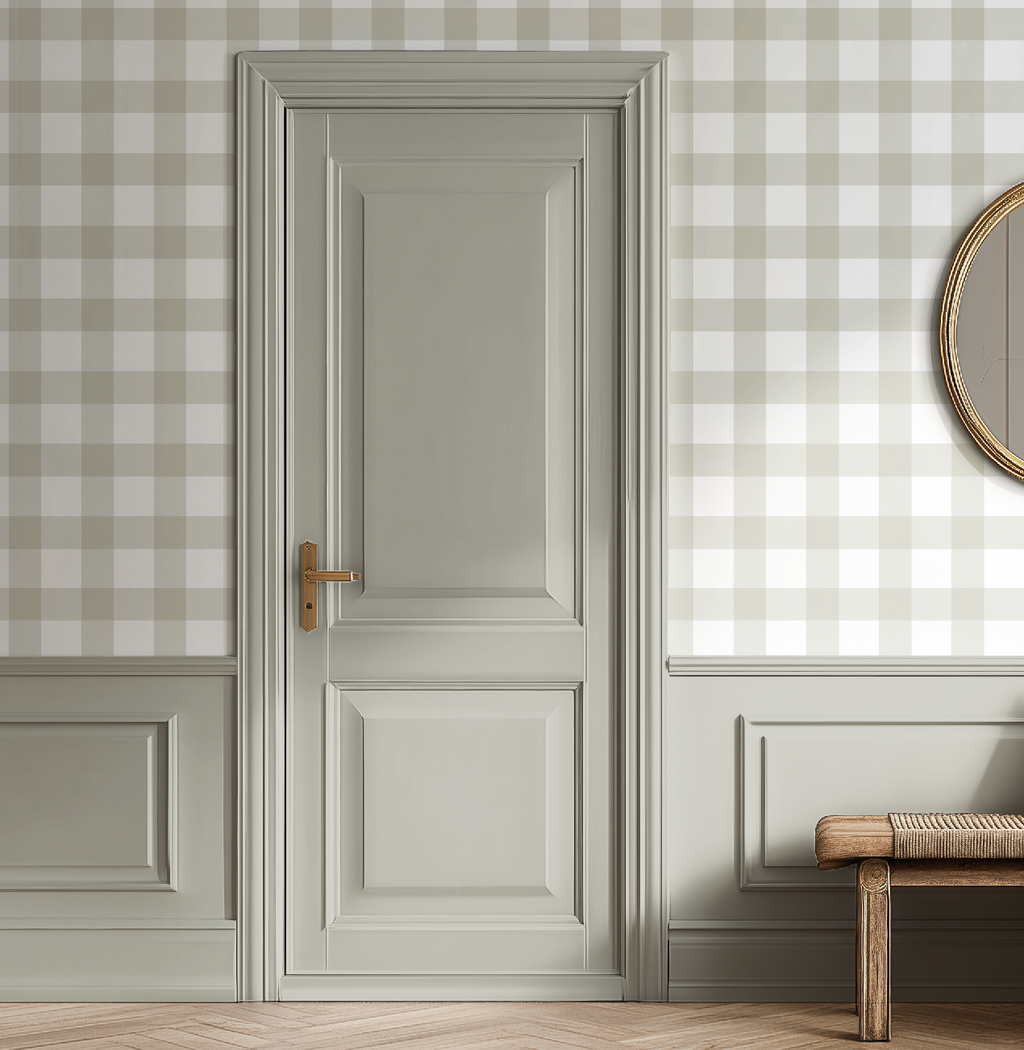 Ivory Plaid Gingham Wallpaper - Image 7 by RebelMod