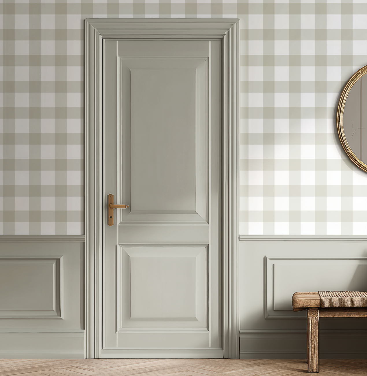 Ivory Plaid Gingham Wallpaper - Image 7 by RebelMod