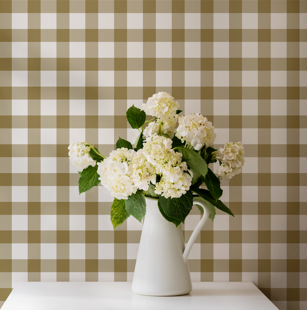 Amber Brown Plaid Gingham Wallpaper - Image 6 by RebelMod