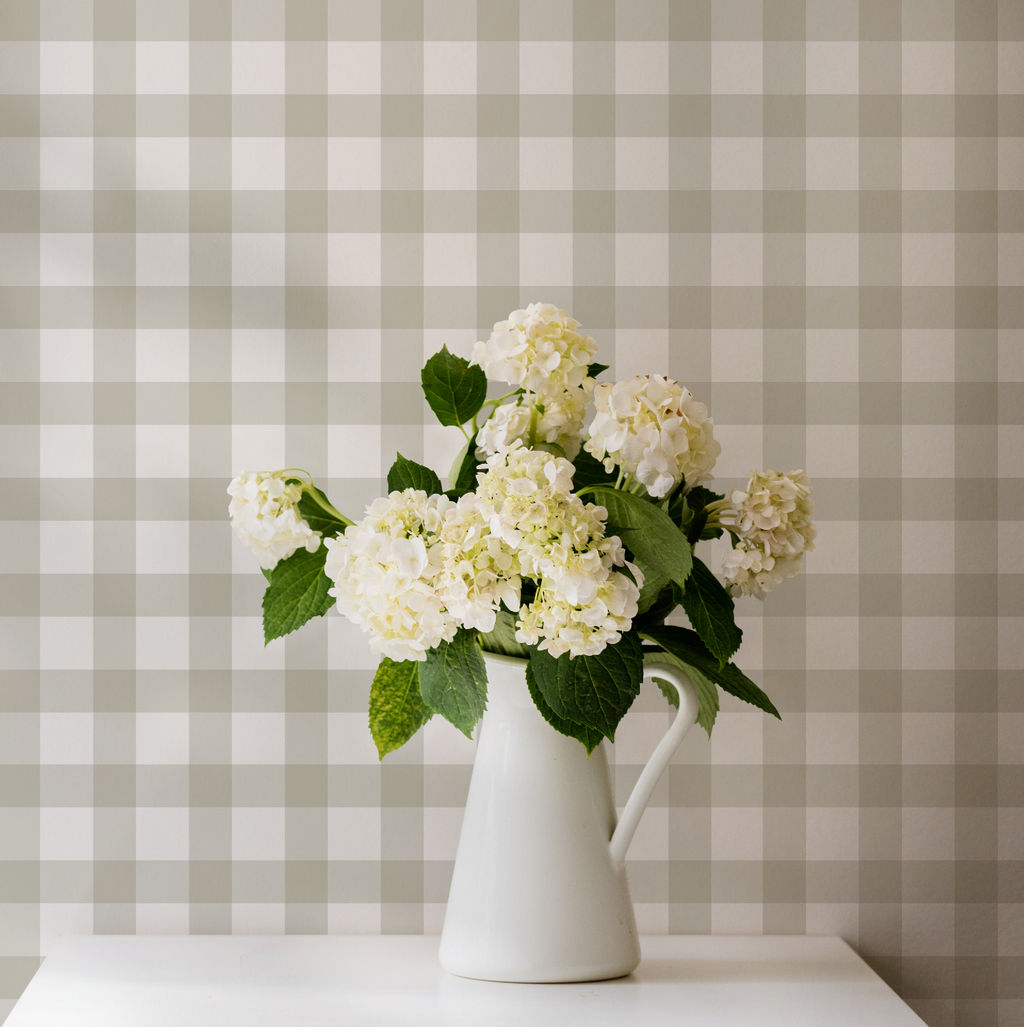 Ivory Plaid Gingham Wallpaper - Image 8 by RebelMod