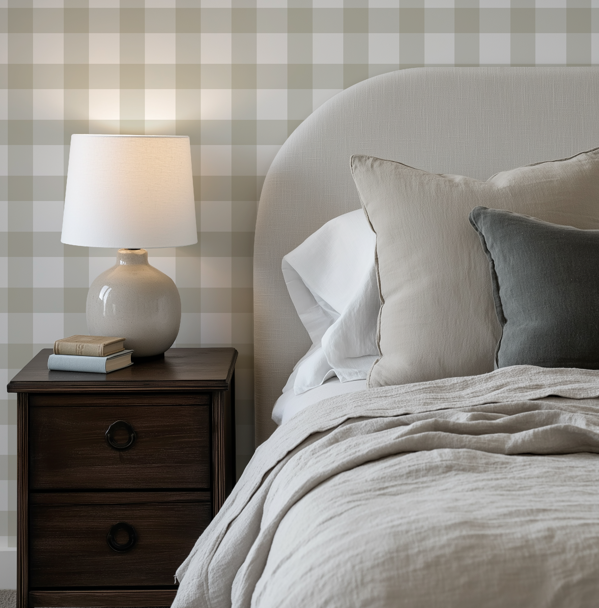 Ivory Plaid Gingham Wallpaper - Image 9 by RebelMod