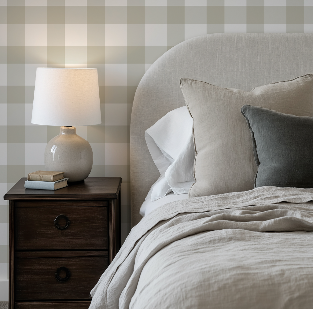 Ivory Plaid Gingham Wallpaper - Image 10 by RebelMod