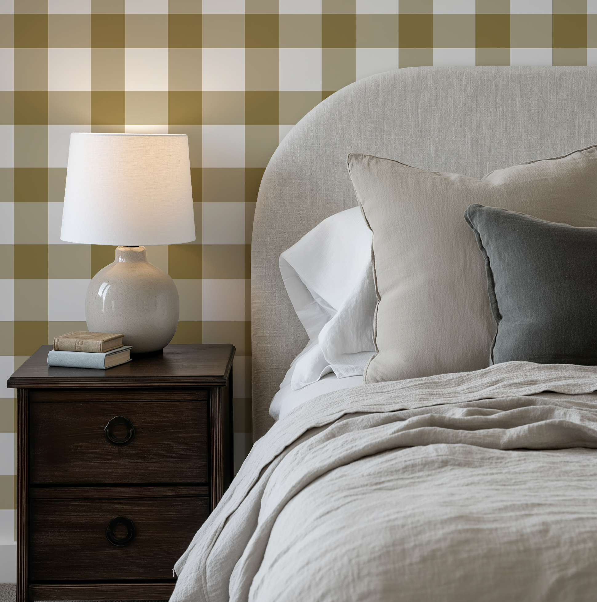 Amber Brown Plaid Gingham Wallpaper - Image 7 by RebelMod