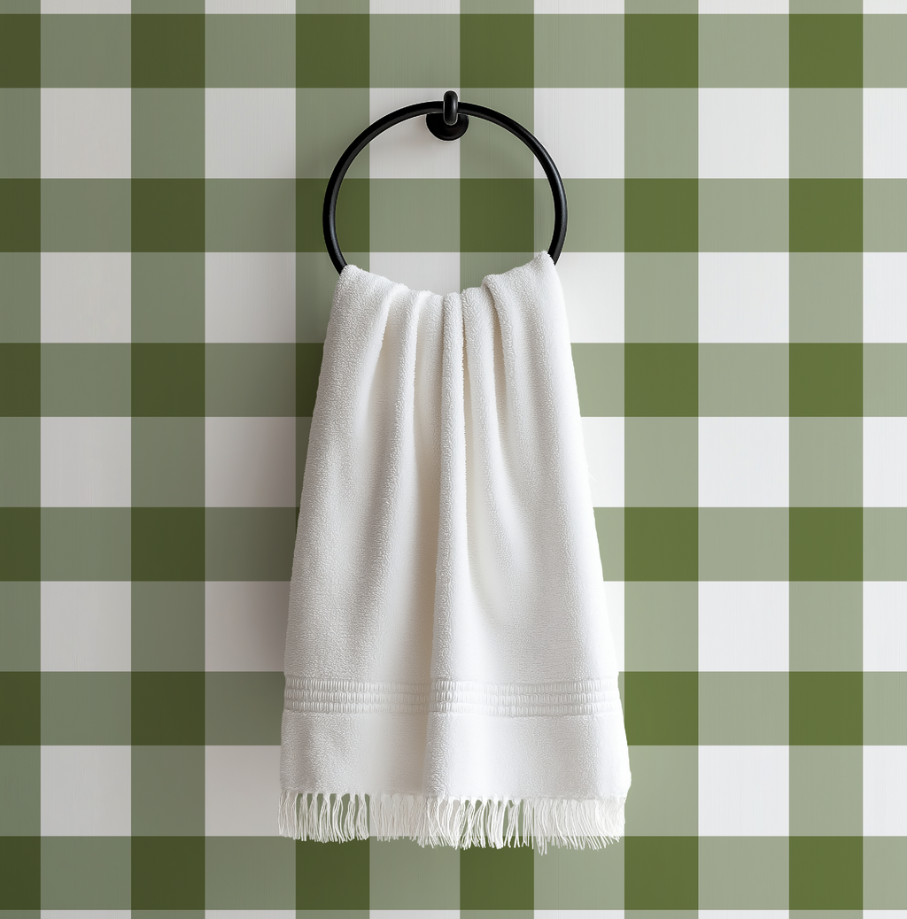 Olive Green Plaid Gingham Wallpaper - Image 9 by RebelMod