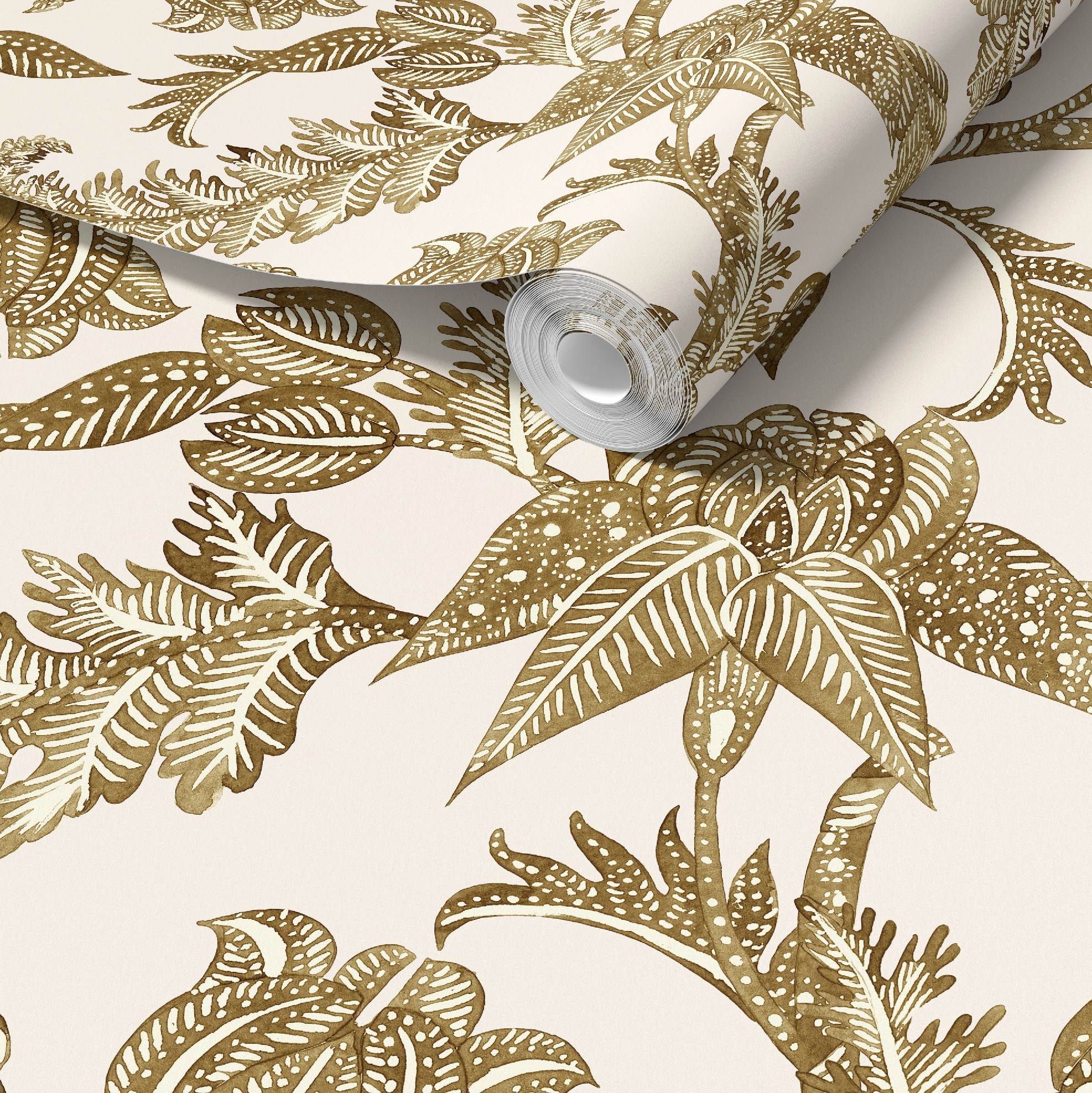 Antique Botanical Etching / Cream Wallpaper by RebelMod